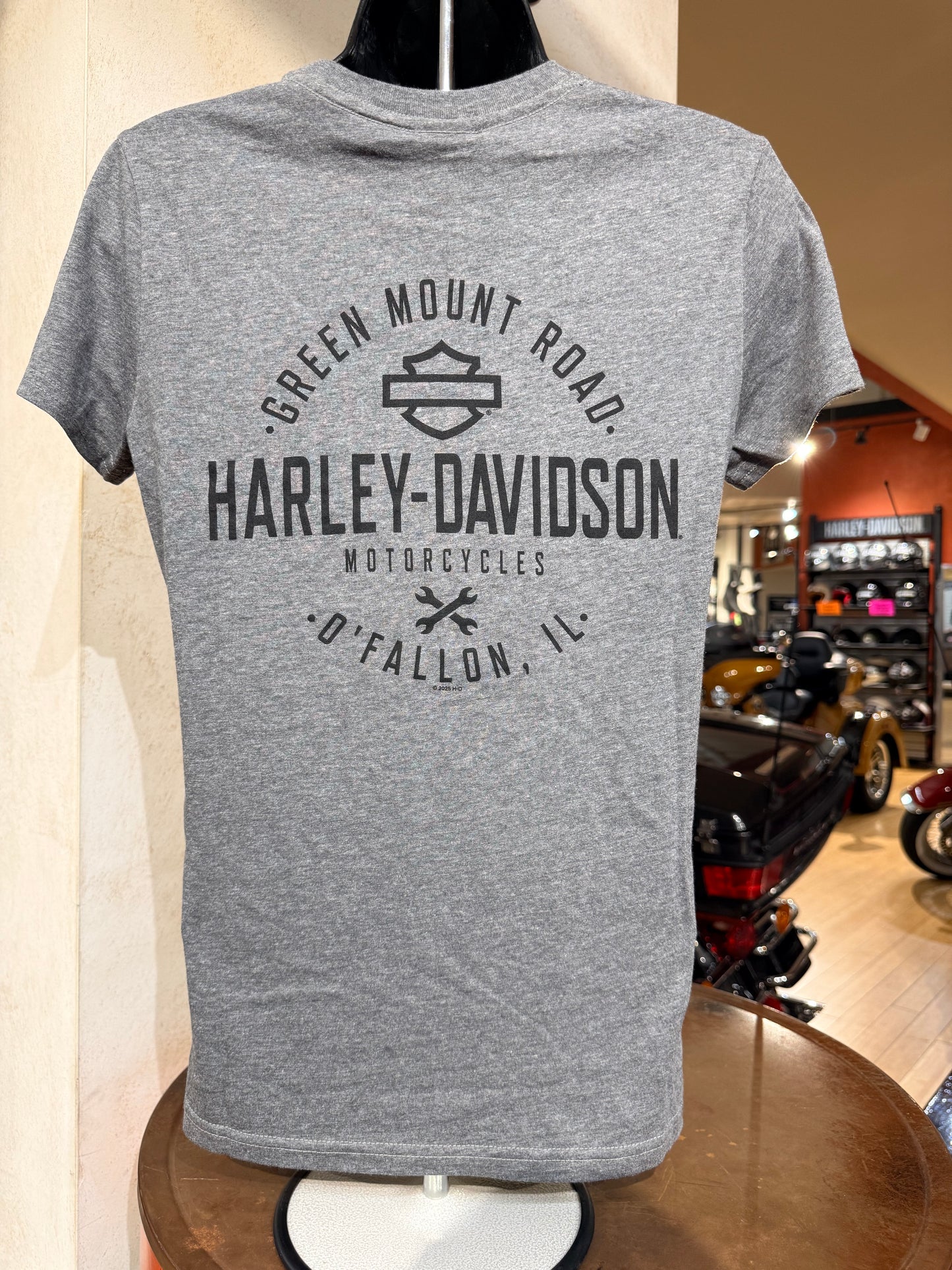 H-D Back 2 Womens S/S T-Shirt Grey